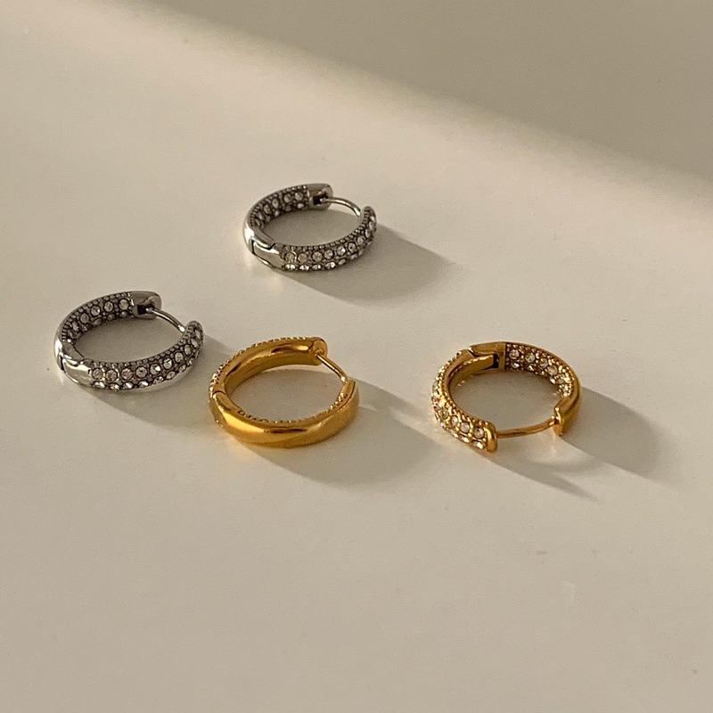 HER OBJECTIVE_HER CLASSIC DOUBLE GRAME HOOPS EARRING