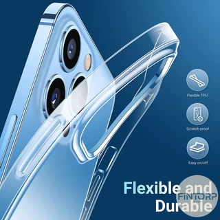 แฟชั่น บางเฉียบ เคสใสสำหรับ iPhone 13 12 11 14 15 16 17 Pro XS Max XR X 8 7 Plus SE อ่อนนุ่ม TPU ซิลิโคนโปร่งใสปกหลัง