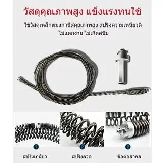 งูเหล็ก งูเหล็กทะลวงท่ออุดตัน งูเหล็กล่วงท่อ toilet plunger 5 เมตร ท่อระบายตัน ส้วมตัน