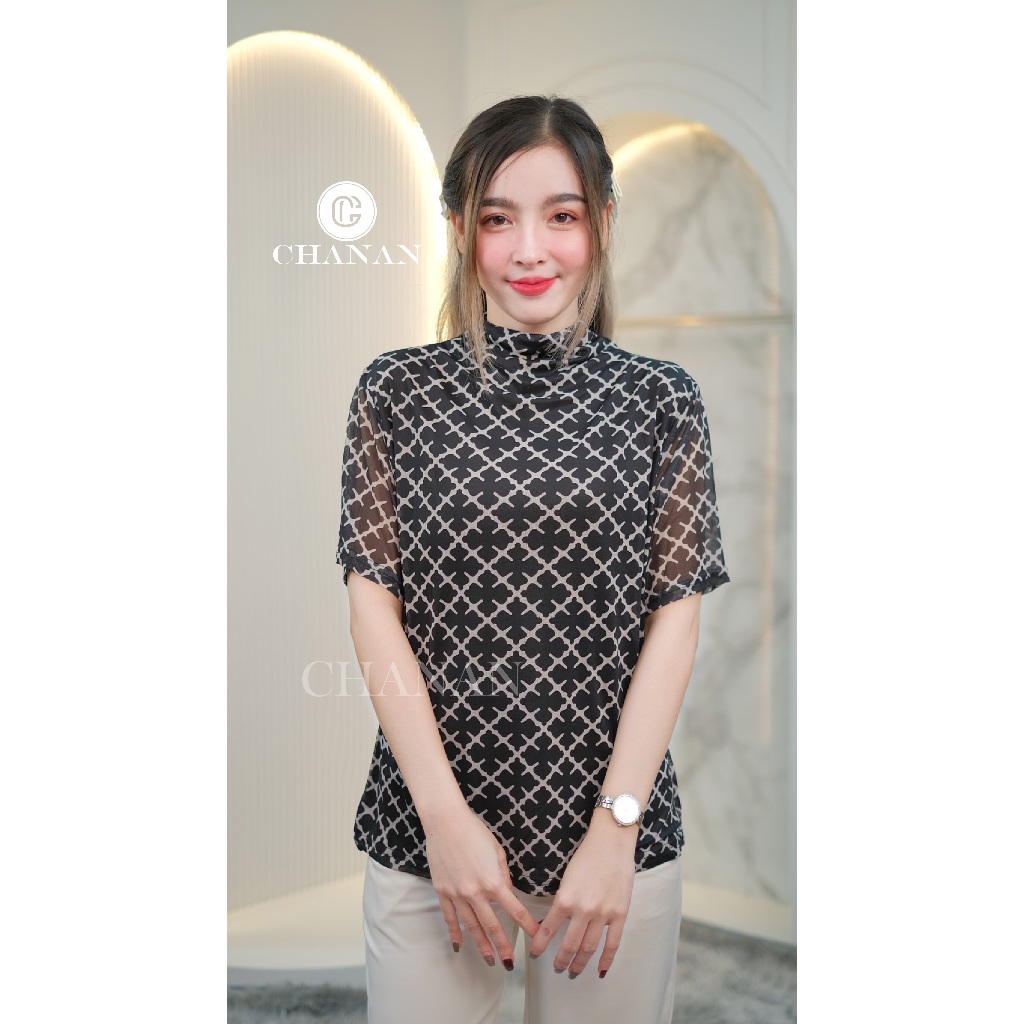 🔥Chanan☘️ เสื้อยืดซีทรู ลายกราฟฟิค ผ้าดีใส่สบาย เสื้อออกงาน ใส่เที่ยว มี5ลาย รุ่นZM70