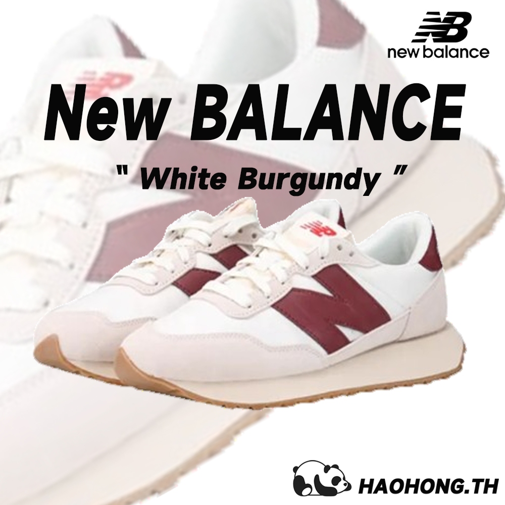 New Balance 237 NB237 White Burgundy MS237SB นิวบาลานซ์ รองเท้าผ้าใบ