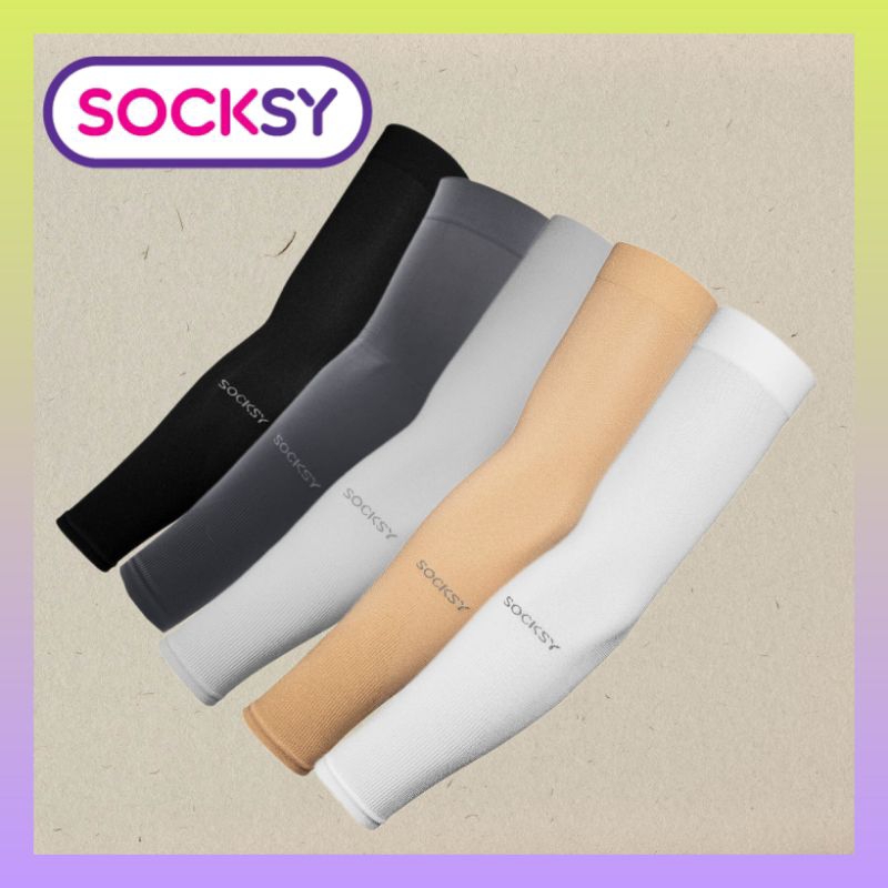 Socksy ปลอกแขนผ้ายืด เนื้อบาง กันUV 100%