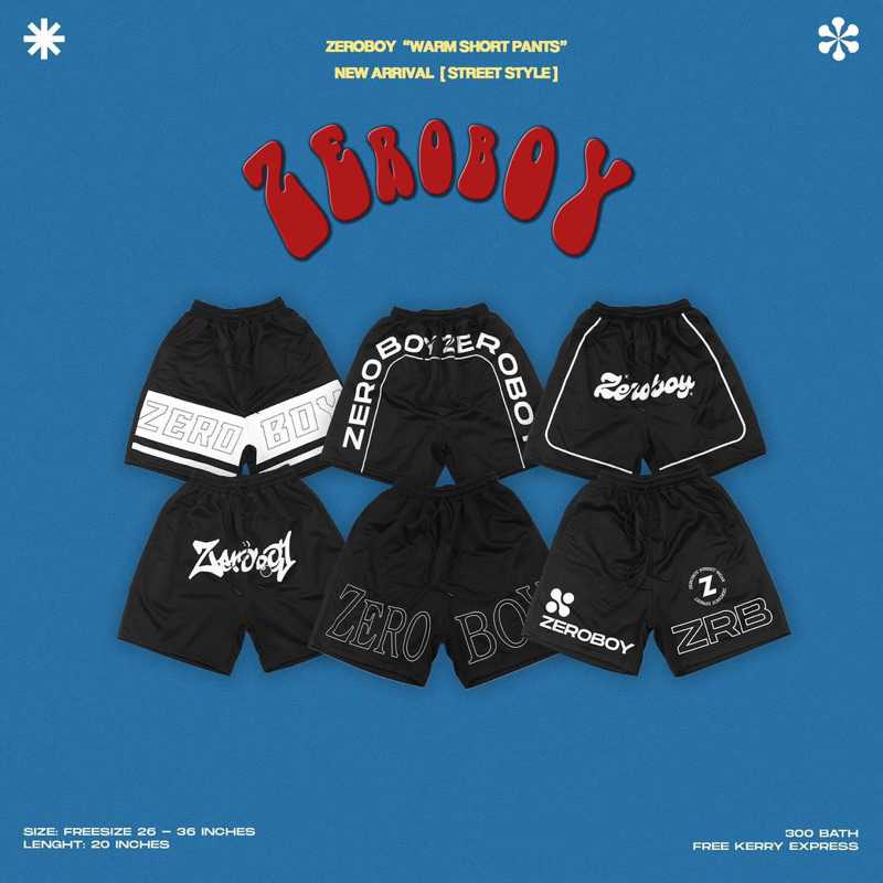 ZEROBOY - Warm Short Pants กางเกงวอร์มขาสั้น Street Style