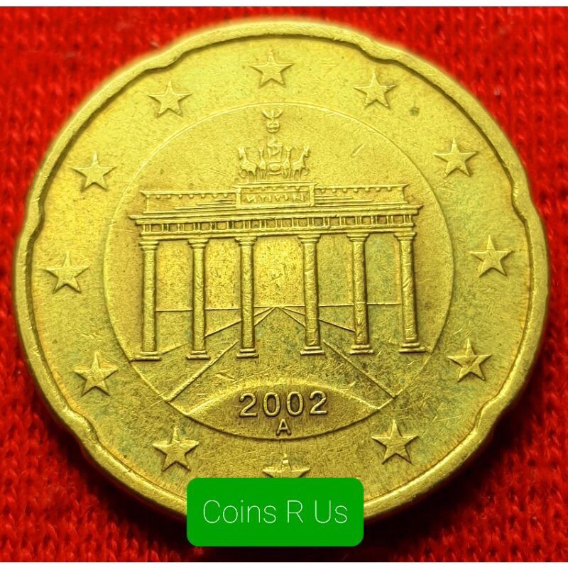 เหรียญต่างประเทศ ยูโร เยอรมัน ปี 2002 - 2012 ชนิด 20 cent เหรียญ ขนาด 22.25 มม. สวยตามภาพผ่านใช้น่าสะสม
