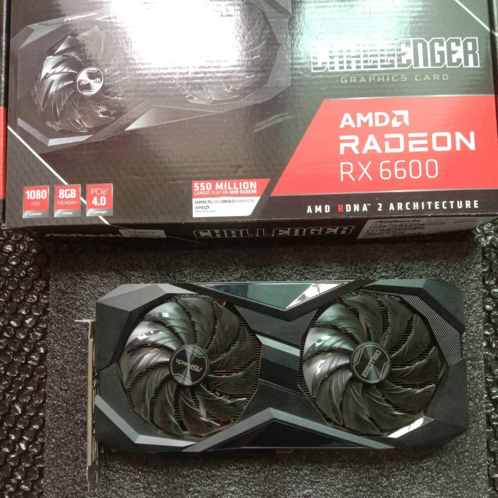 ASROCK AMD RX6600 Challenger 8GB GDDR6 การ์ดจอมือสอง สภาพดี ราคาถูก มีประกันศูนย์ไทย 12/2024
