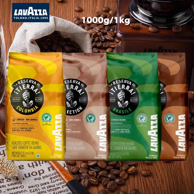 LAVAZZA coffee beans tierra Earth Series Rainforest Alliance certified espresso Medium Roast Coffee Beans 1000g/1kg