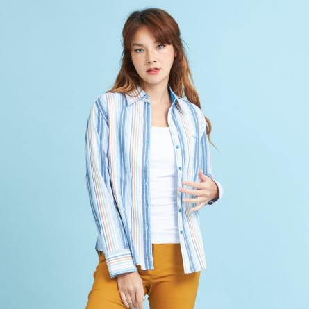 STEPHANIE Shirt เสื้อเชิ๊ตมีปก แขนยาว (OWS22BU)
