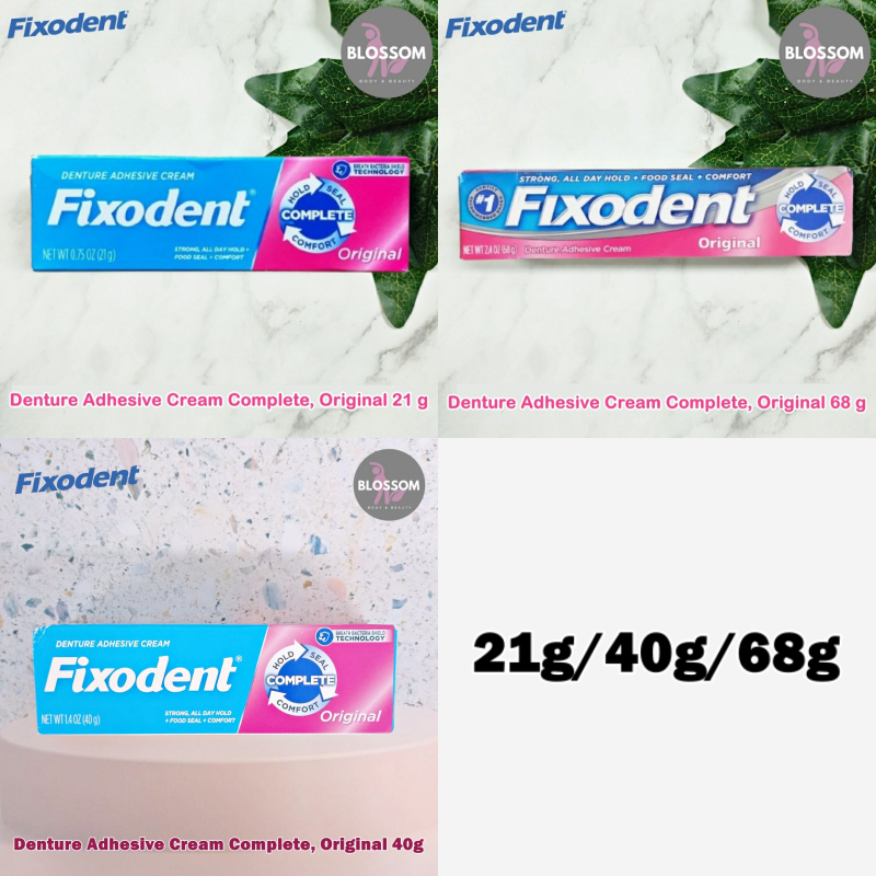 Fixodent - Denture Adhesive Cream Complete, Original 21,40,68 g ฟิกโซเดนท์ ครีมติดฟันปลอม