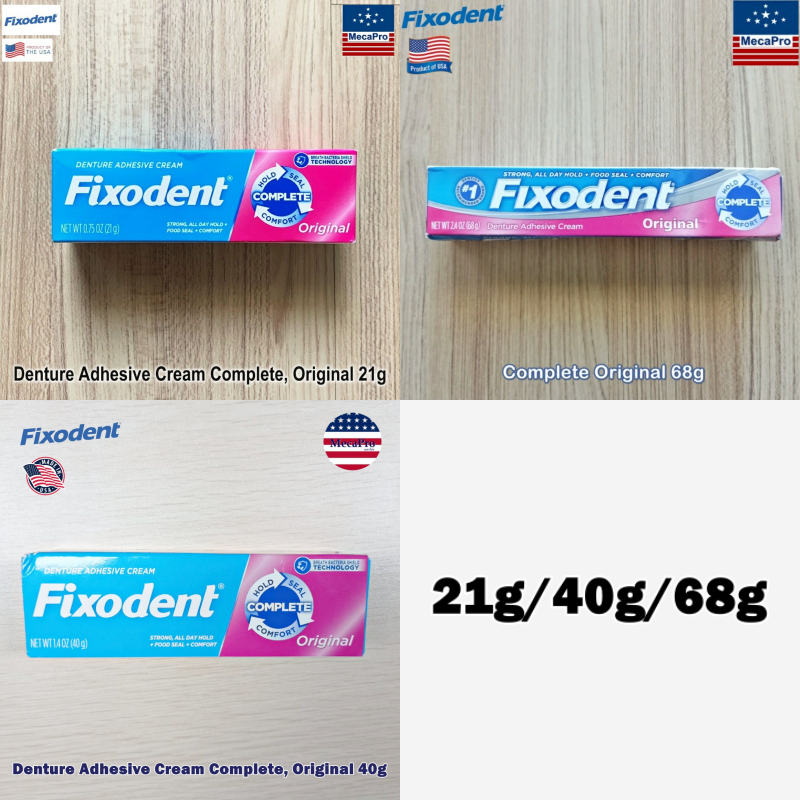 Fixodent® Denture Adhesive Cream Complete, Original 21,40,68 g ฟิกโซเดนท์ ครีมติดฟันปลอม