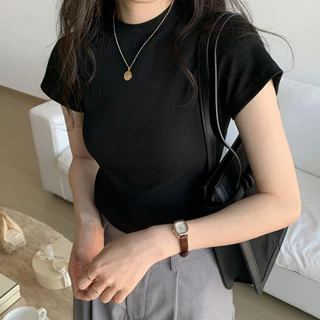 เสื้อยืดผู้หญิง ผ้าฝ้าย สวมใส่สบาย เซ็กซีเบาๆ เนื้อผ้าเด้ง #20227