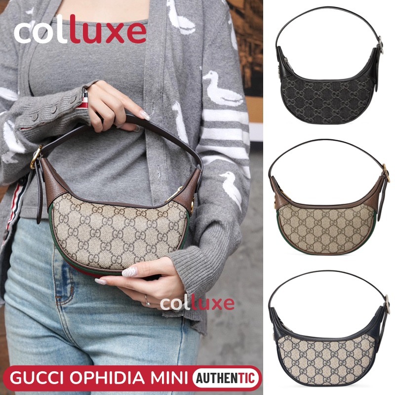 👜กุชชี่ Gucci OPHIDIA GG MINI BAG GG Supreme canvas กระเป๋าสะพายสตรี