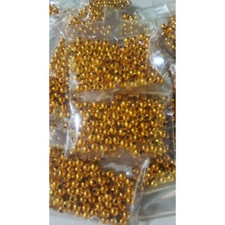 ลูกปัดสีเงิน สีทอง ขนาด 6 มิล จำนวน 100 ชิ้น