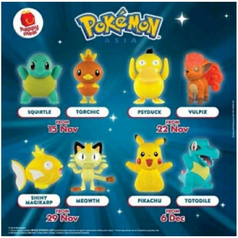 [ครบเซ็ท8ตัว] ของเล่น McDonald ชุด happy meal Pokemon