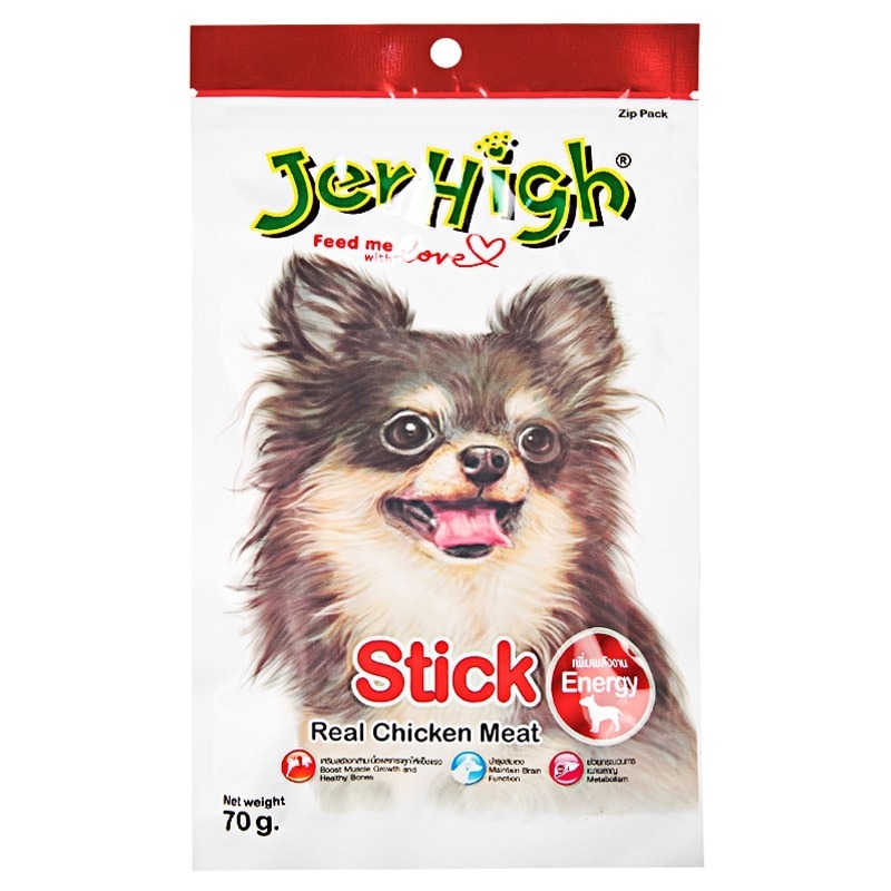 [ ไม่เข้าร่วมE-TAX] JERHIGH CHICKEN STICK เจอร์ไฮ ชิคเก้น สติ๊ก ขนมสุนัข รสไก่ 70 กรัม(70 g)