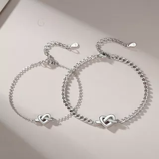 GLAMOR💕รักกันตลอดไป Concentric Knot กําไลคู่แฟน กําไลเงิน สร้อยข้อมือคู่ กําไลคู่รัก รักแท้