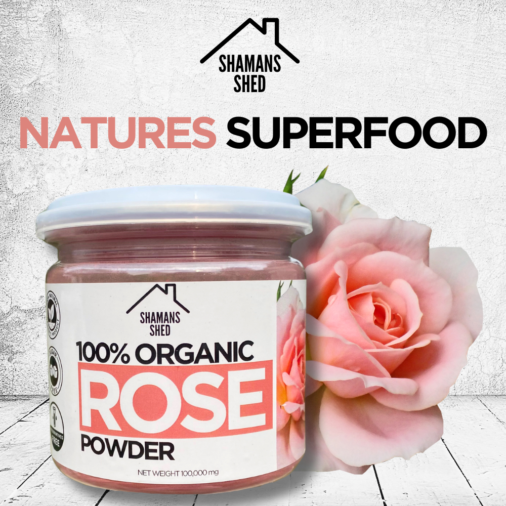 Rose Powder - 100% Organic - Premium Petals - Floral Superfood - ผงดอกกุหลาบ