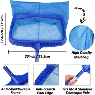 กระชอนตาข่ายตักใบไม้ สระว่ายน้ำแบบลึก Leaf Skimmer Fine Mesh Net Deep Bag Swimming Pool