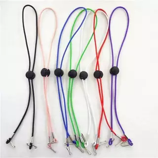 MF-สายคล้องแมสปุ่มใส ปุ่มดำ สายแบน 3แบบสุ่มสีพร้อมส่ง
