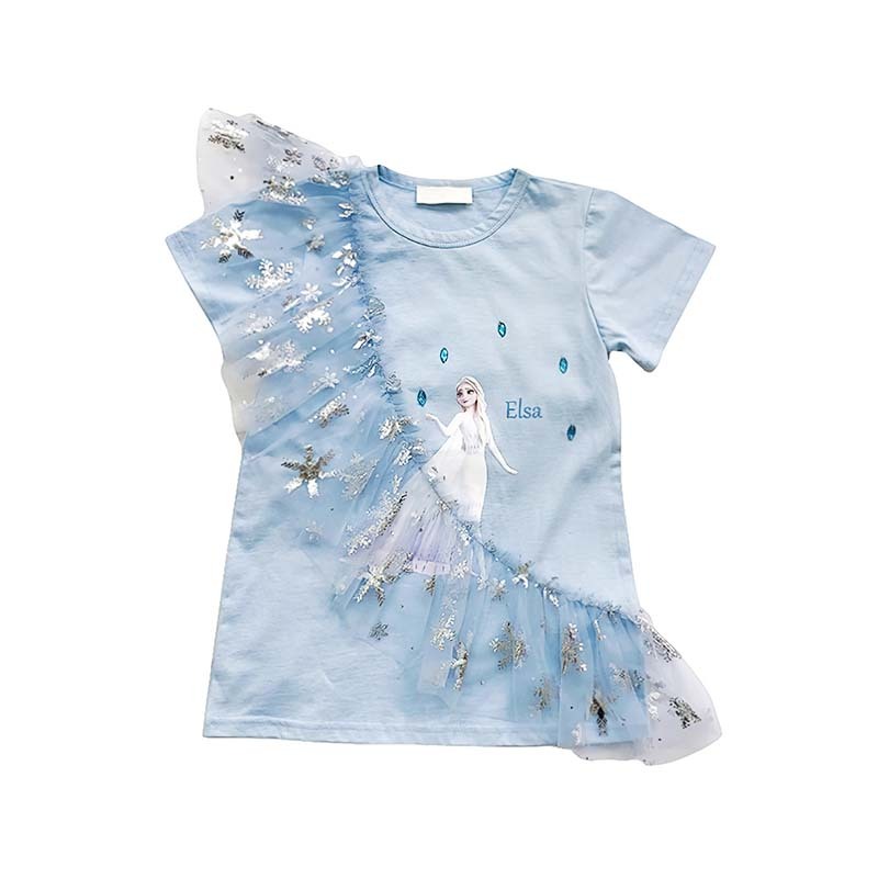 【พร้อมส่ง】เสื้อยืดแขนสั้นเด็กผู้หญิง เสื้อผ้าเด็กผู้หญิง เจ้าหญิง