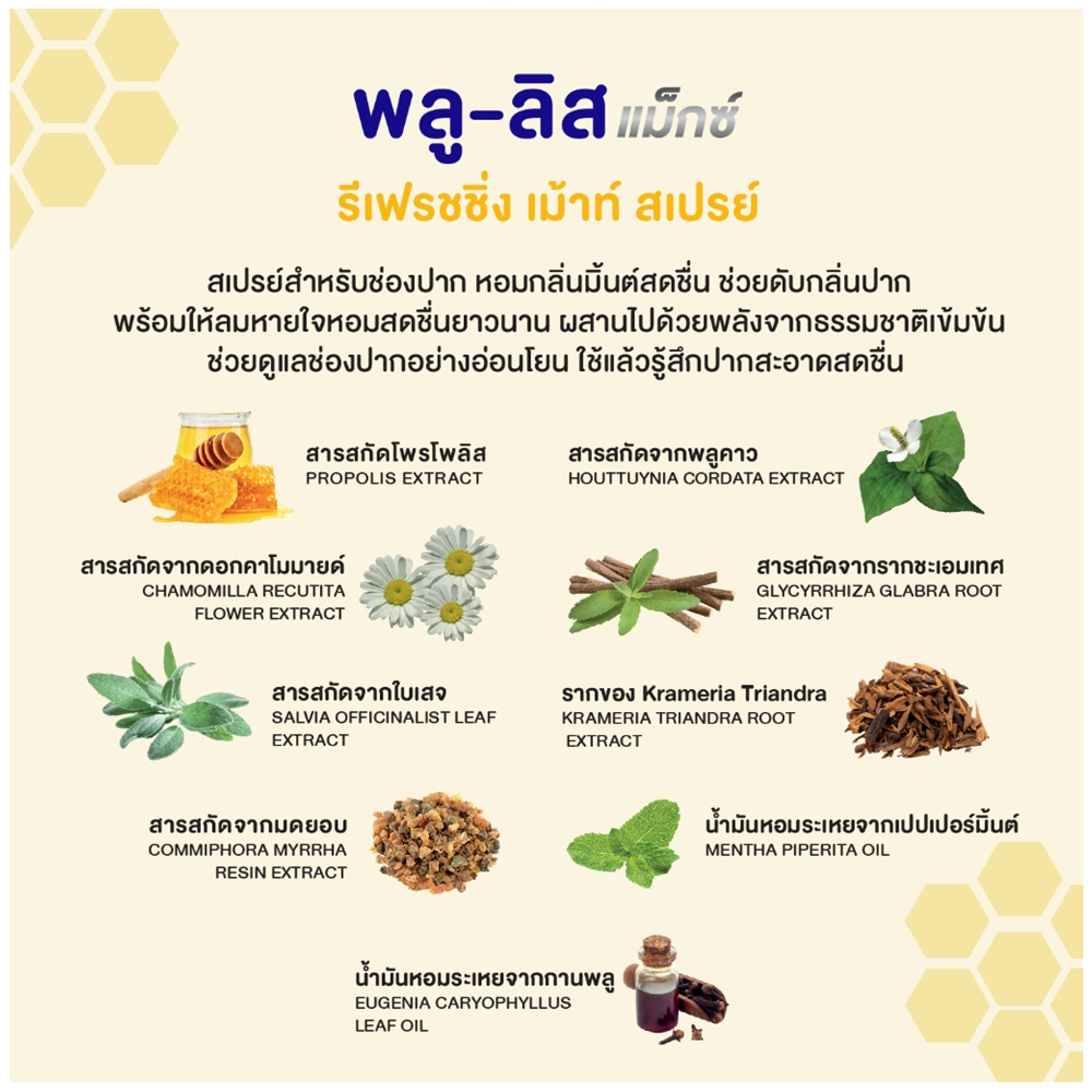 PLU-LIS Max Refreshing Mouth Spray 15 ml. - พลู-ลิส แม็กซ์ รีเฟรชชิ่ง เม้าส์ สเปรย์ 15 มล. - รูปที่ 4