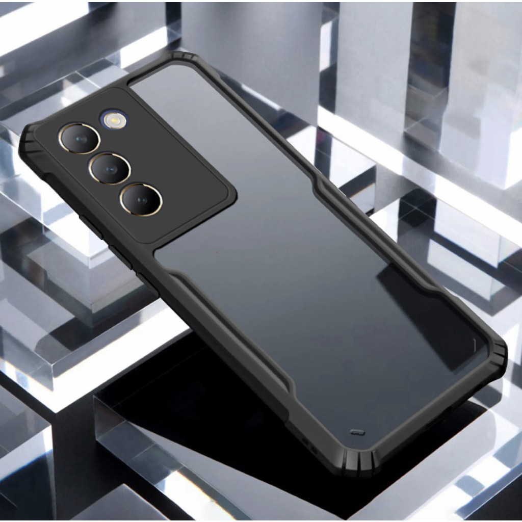 เคสขอบนิ่มหลังใสแข็ง Case Vivo V60Lite VY100 V60 5G Y31 5G Y21D 4G กันกระแทกขอบดำ PC+TPU เคสโทรศัพท์