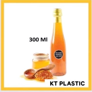 ขวดน้ำผึ้ง ทรงไวน์ ( ชุดละ 10 ใบ พร้อมฝา + แถมแคปซีลทอง ) ขนาด 250ml 300ml 500ml 750ml บรรจุน้ำสมุนไพร ขวดหนา