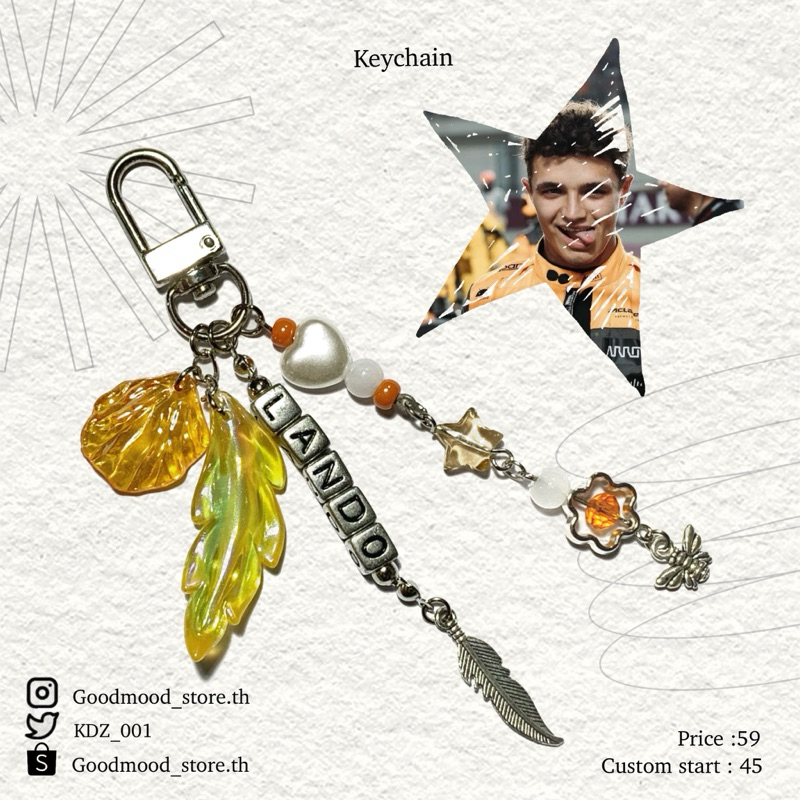 Lando Norris Keychain พวงกุญแจลูกปัด F1 McLaren formula one