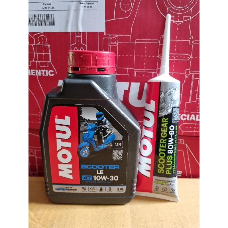 น้ำมันเครื่อง MOTUL SCOOTER LE 10W-30 ขนาด 0.8 L บวก น้ำมันเฟืองท้าย