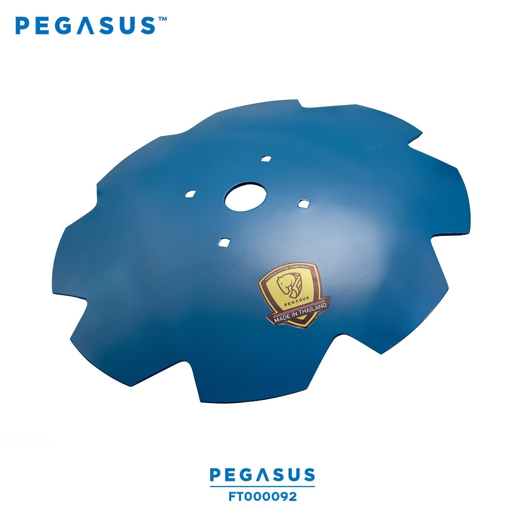 ใบผานจักรเฉียงบุกเบิก 22" โค้งน้อย บัวเล็ก PCD 159 มม. ผานสับหมก จานไถม้าบินเพกาซัส (เหล็กโบรอน)