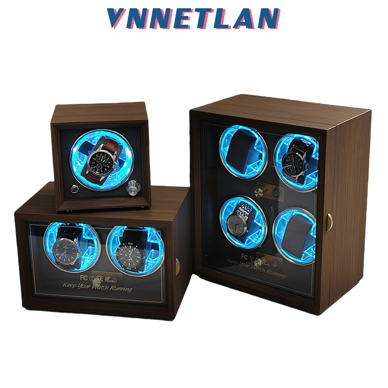 กล่องหมุนนาฬิกา อัตโนมัติ ของขวัญแบรนด์หรูไม้นาฬิกา Watches Winder2 สล็อตกล่องนาฬิกาอัตโนมัติตู้นาฬิกา Storage Box,กล่อง