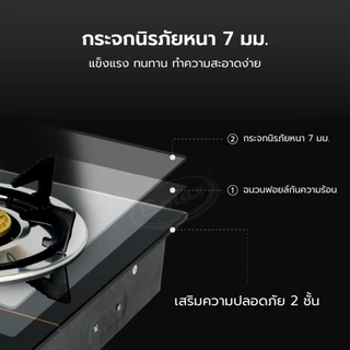 Gmax เตาแก๊สหน้ากระจก 2 หัว Gas Stove หัวอินฟาเรด รุ่น GL-702I เตาแก๊สหัวคู่ กระจกนิรภัย