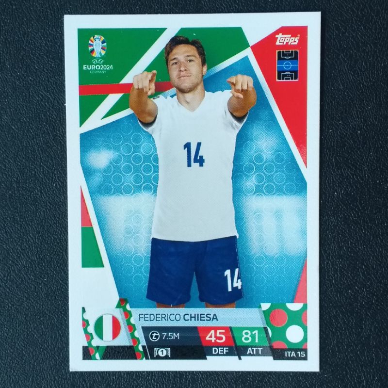 (ทีม ITA) การ์ดฟุตบอล ยูโร 2024 แมตช์แอทแทค ใบเบส ( BASE TOPPS EURO 2024 MATCH ATTAX SOCCER CARD )