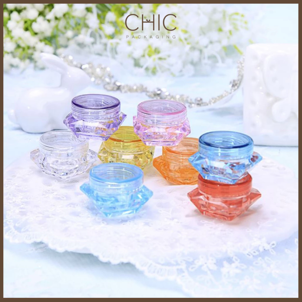 พร้อมส่ง ตลับเพชร กระปุกครีมเปล่า กระปุกเครื่องสำอางพลาสติก ใส่ครีมทาหน้า ลิปมัน เจล ของชำร่วย thumbnail 5