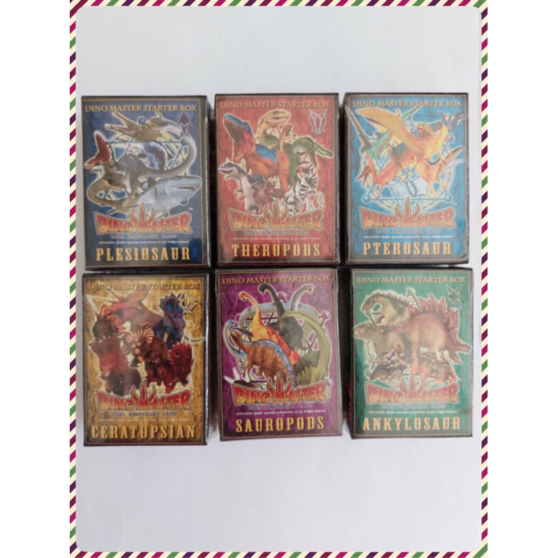 การ์ดไดโนมาสเตอร์Dino masterแบบมินิเดค Mini Deck ขนาดการ์ดจะเล็กกว่าแบบกล่องทั่วไป มี 30ใบ 1ชุดมี 6 แบบ เหมาะสำหรับสะสม
