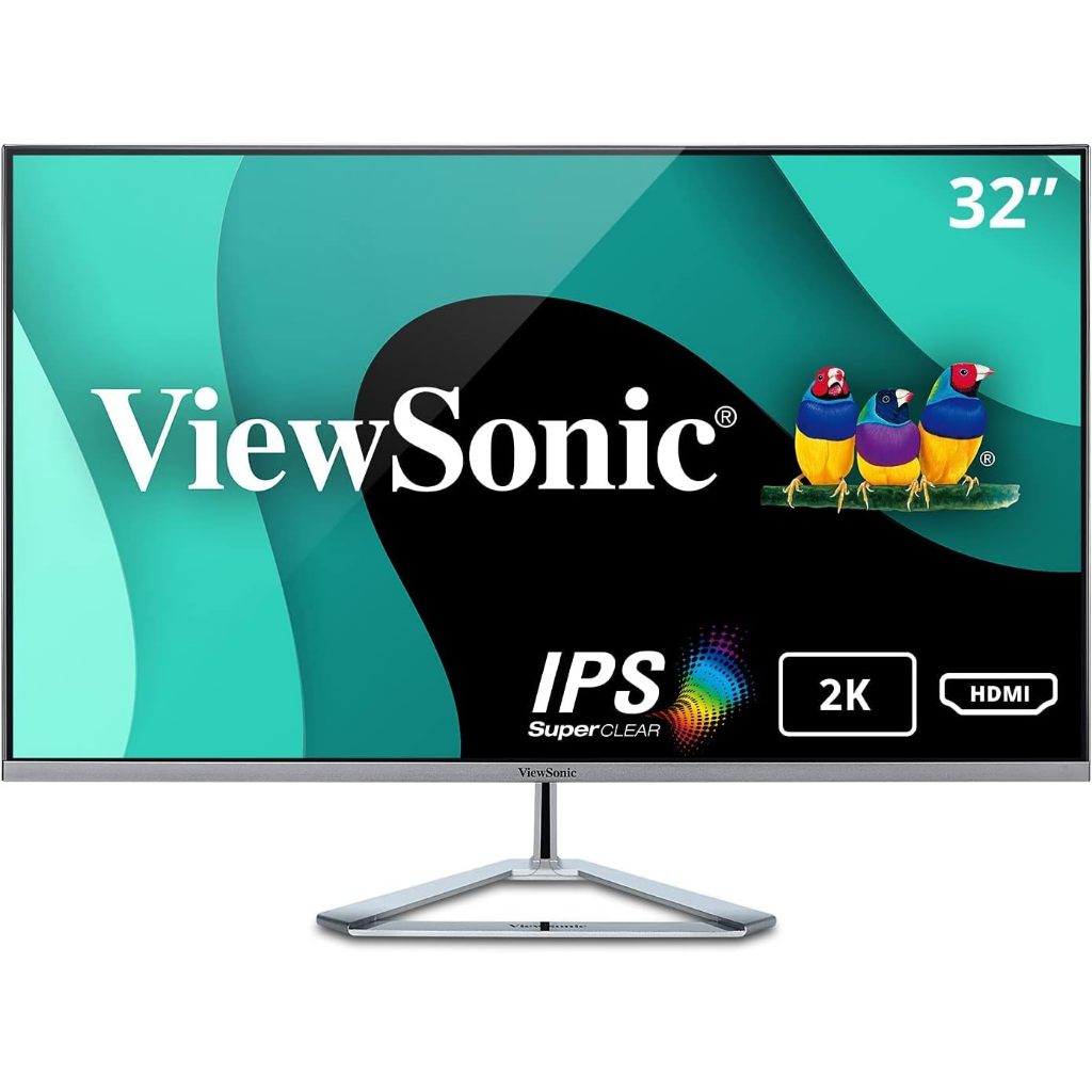 ViewSonic VX3276-2K-MHD-2  32" Quad HD 2560 x 1440 2K Resolution 2 x HDMI, DisplayPort LED Backlit IPS Monitor
