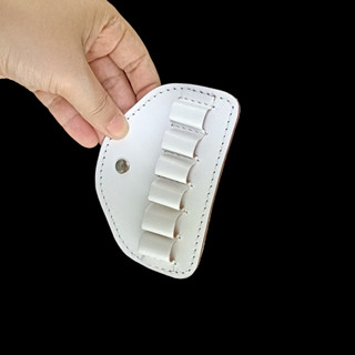 แผงกระสุน .38 / 9มม จำนวน 6 นัด หนังแท้สีขาว