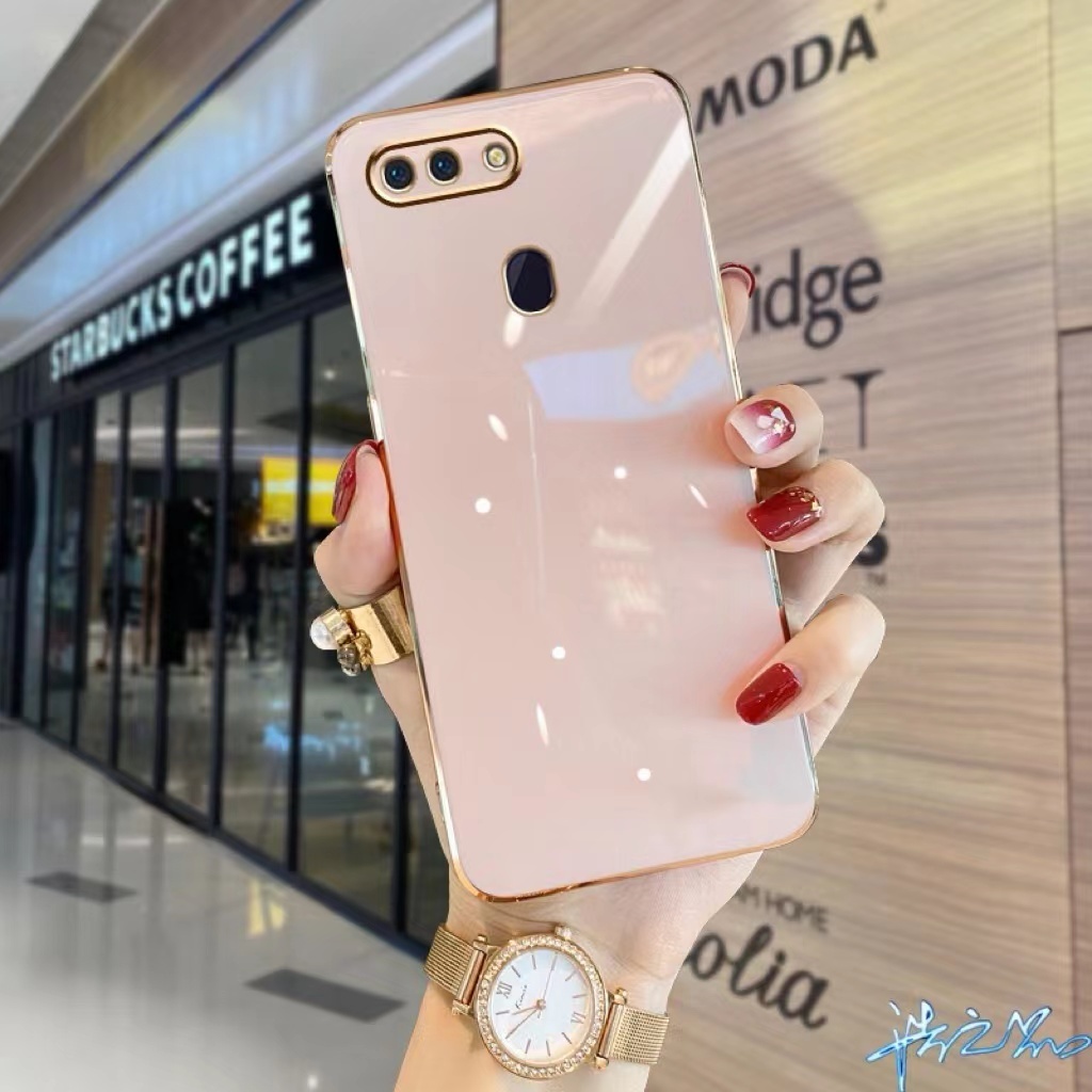เคส TPU ขอบตรง สำหรับรุ่น Oppo A5S A12 F9 A7 A3S กันกระแทก Forออปโป้ A3S Realme C1