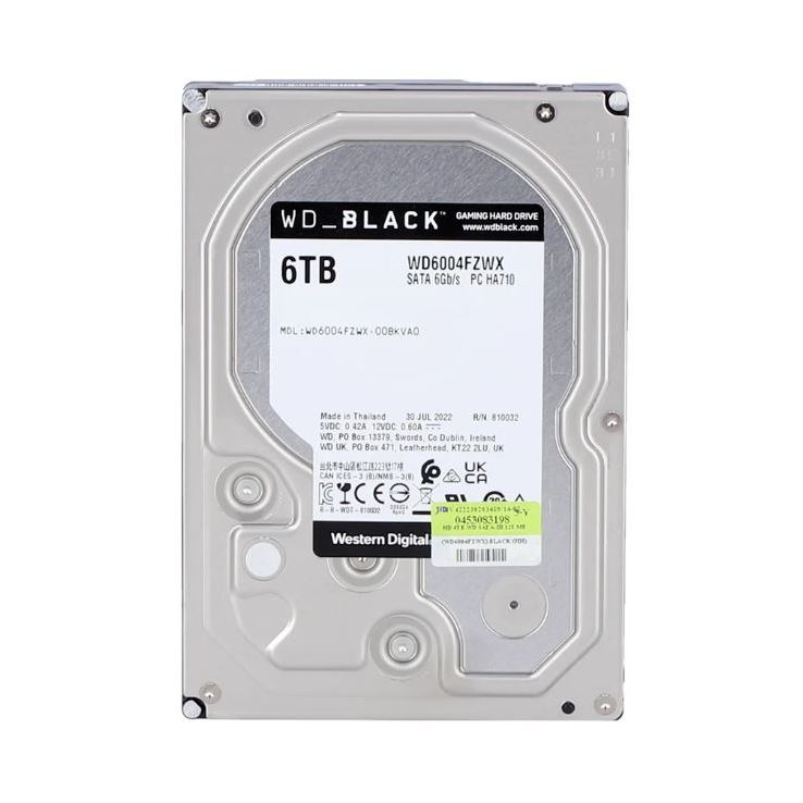 6 TB 3.5" HDD (ฮาร์ดดิสก์ 3.5") WD BLACK - 7200RPM SATA3 (WD6004FZWX)