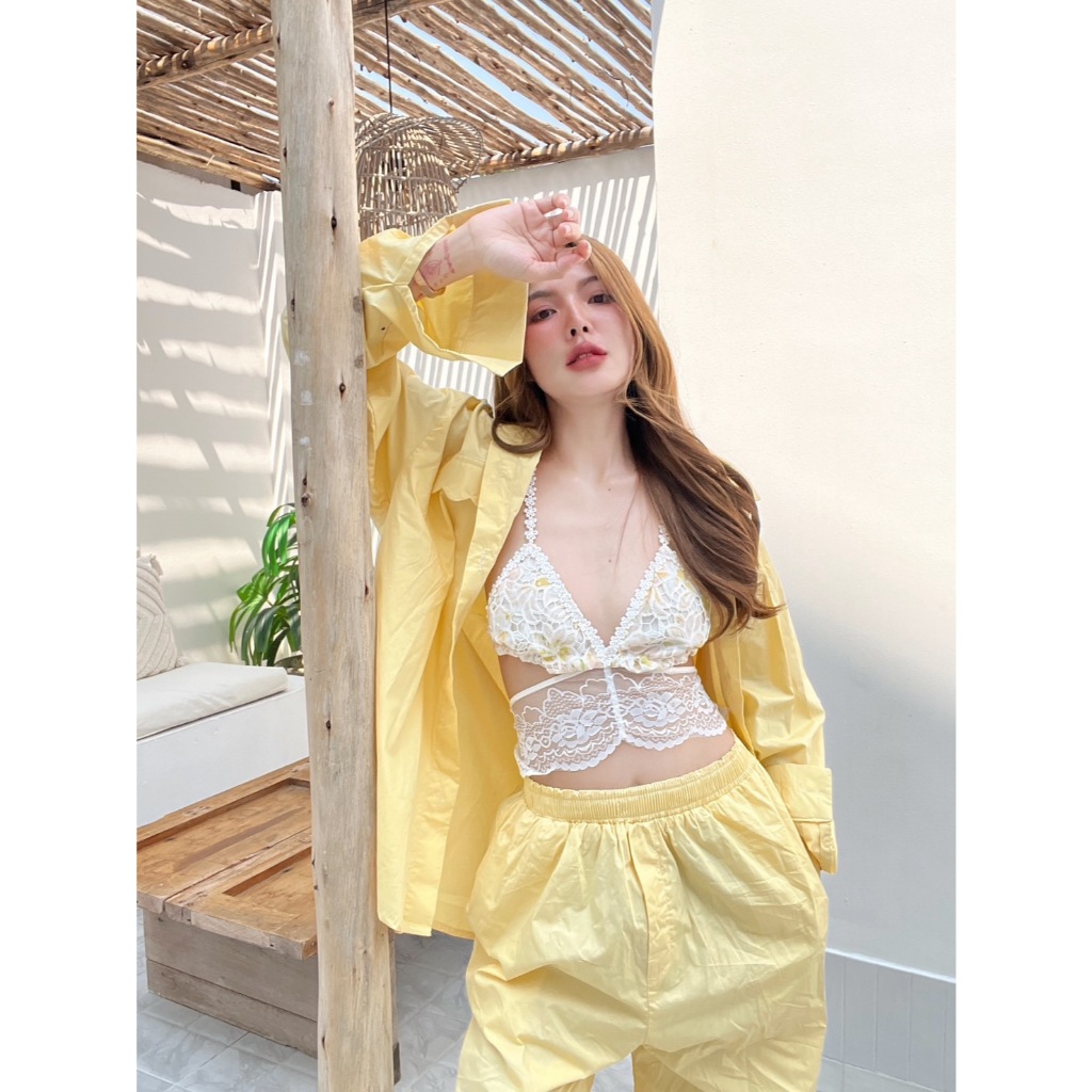 ชุดเซทเชิ้ต+กางเกงเหลือง  PITCHA  Brand