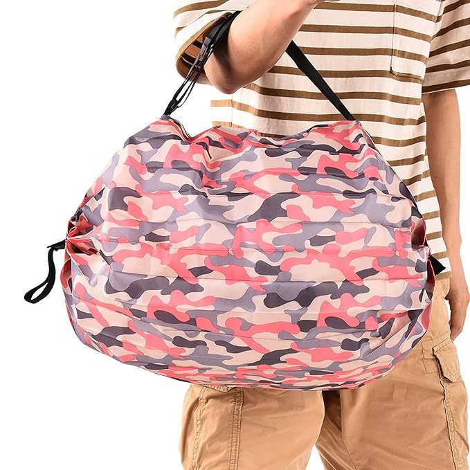กระเป๋าผ้าพับได้ ถุงช้อปปิ้ง ถุงผ้า พกพาง่าย Nylon Shopping Bag  กันน้ำ พับเก็บสะดวก ขนาดใหญ่