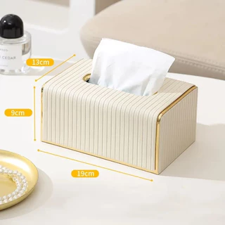 🌸ตกแต่งบ้าน🌸กล่องใส่ทิชชู่ ขอบทอง Luxury Design ตกแต่งห้องสวยงาม แข็งแรง ทนทาน กระดาษเช็ดหน้า
