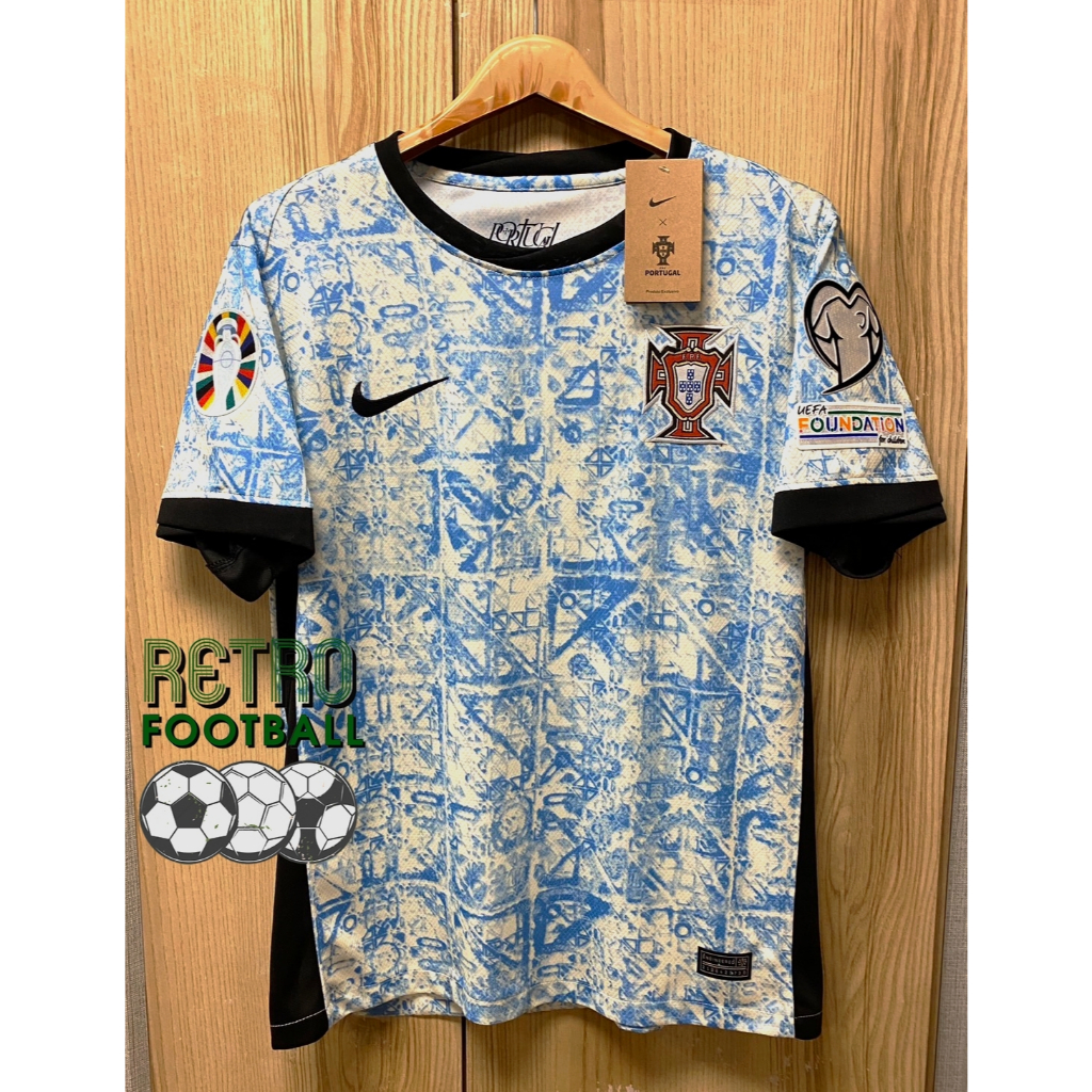 เสื้อฟุตบอลทีมชาติ โปรตุเกส Away เยือน ยูโร2024 [ 3A ] เกรดแฟนบอล สีขาว เสื้อเปล่าพร้อมอาร์ม ยูโร รับประกันคุณภาพ