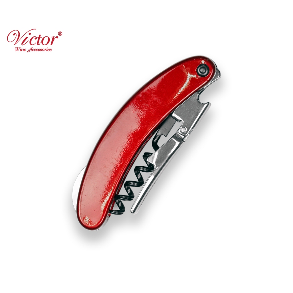 อุปกรณ์เปิดขวดไวน์ ที่เปิดขวด ทรงมีดพับแดง Victor waiters wine corkcrew - opener