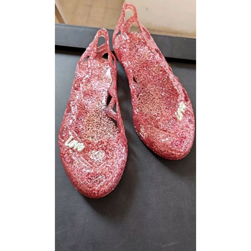 รองเท้าเด็กสีชมพู มือสอง jelly bunny