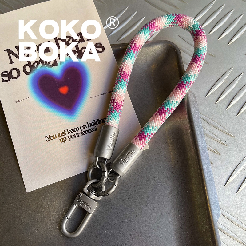 Znergy สายคล้องมือถือ กล้อง เชือกถัก Kokoboka Handmade เชือกหนา ขนาด 23cm รุ่น 2310s สีชมพูฟ้า