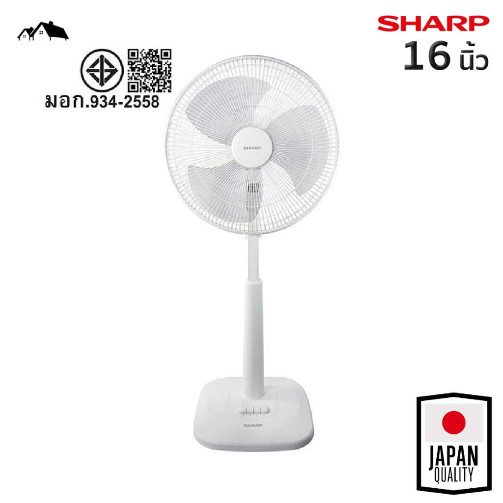 พัดลมสไลด์ SHARP 16 นิ้ว 3ใบพัด รุ่น PJ-SL165SN สีขาว ประหยัดไฟเบอร์ 5 มอก.934-2558 [EL]