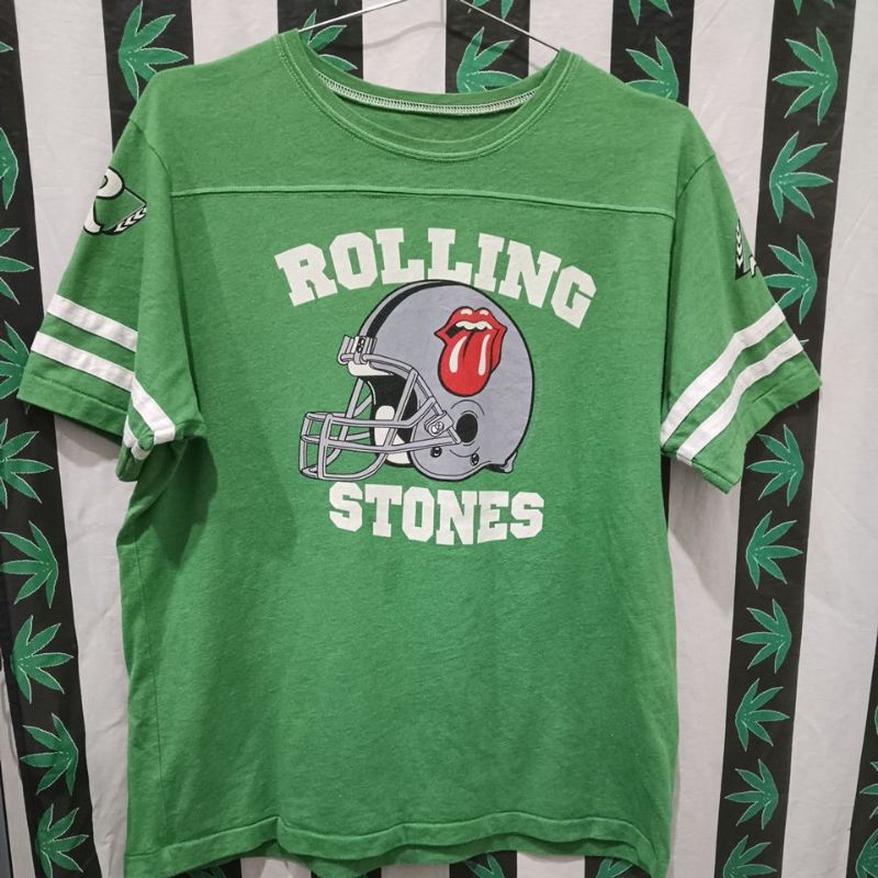 เสื้อยืดมือสอง Vintage Usa อเมริกันฟุตบอล🏈x วง🎤 Rolling Stones  หายาก งานเก่า 2000+ Size XL.อก24/ยาว28