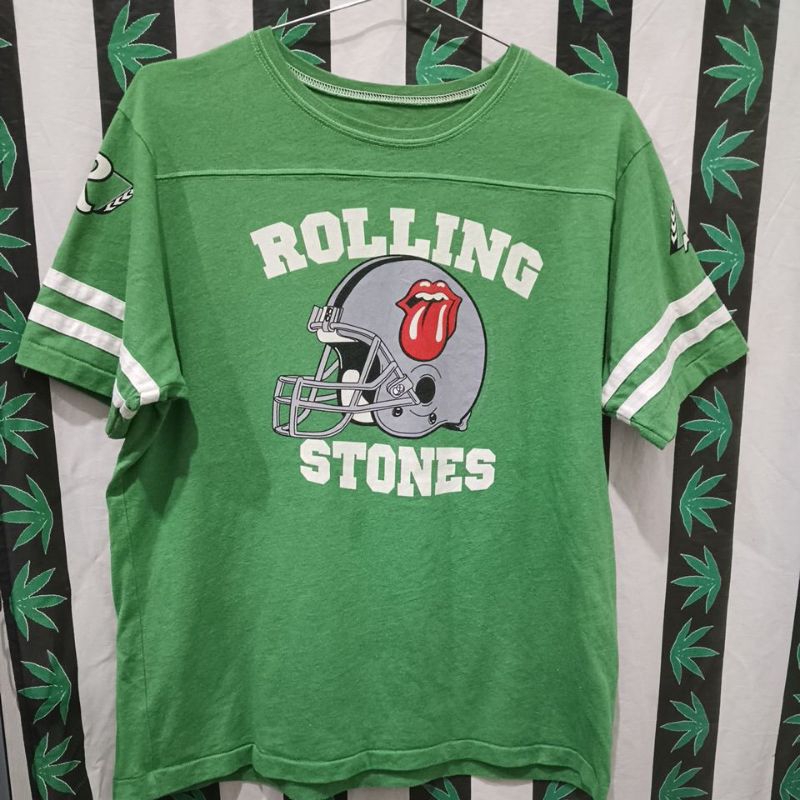 เสื้อยืดมือสอง Vintage Usa อเมริกันฟุตบอล🏈x วง🎤 Rolling Stones  หายาก งานเก่า 2000+ Size XL.อก24/ยาว