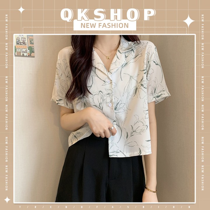 QKshop มาใหม่ เสื้อเชิ้ตแฟชั่น เสื้อเชิ้ตผ้าดี บางเบาใส่สบาย ลายเก๋มาก พร้อมส่ง2สี ขาว ดำ ดูดี ดูแพงเลิศม