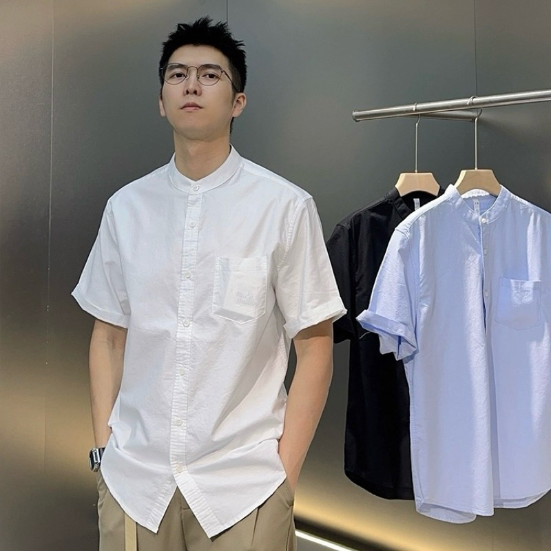 เสื้อเชิ้ตแขนสั้นผู้ชาย OXFORD 15 สี - RALPH T เสื้อเชิ้ตผู้ชาย แขนสั้น สีขาว